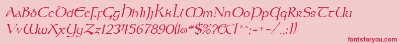 KeltItalic Font – Red Fonts on Pink Background