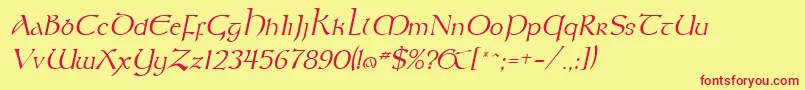 KeltItalic Font – Red Fonts on Yellow Background