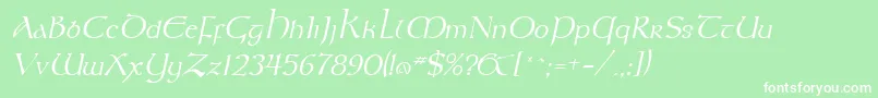 KeltItalic Font – White Fonts on Green Background