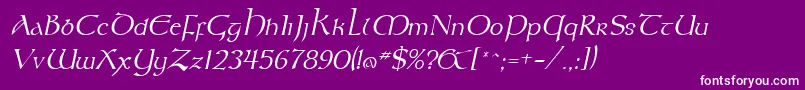 KeltItalic Font – White Fonts on Purple Background