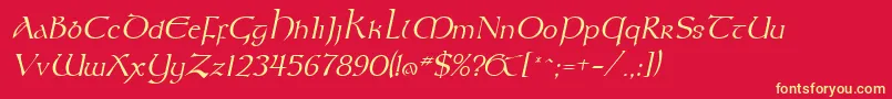 KeltItalic Font – Yellow Fonts on Red Background