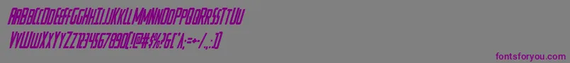 フォントWatchtowercondital – 紫色のフォント、灰色の背景