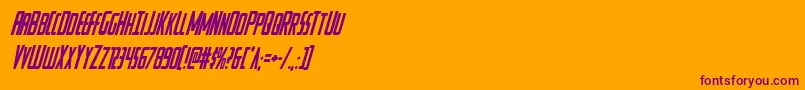 Watchtowercondital-Schriftart – Violette Schriften auf orangefarbenem Hintergrund