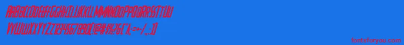 フォントWatchtowercondital – 赤い文字の青い背景