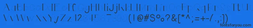 Helloruhdonkulous-Schriftart – Schwarze Schriften auf blauem Hintergrund