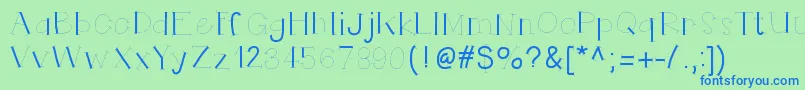 Helloruhdonkulous-fontti – siniset fontit vihreällä taustalla