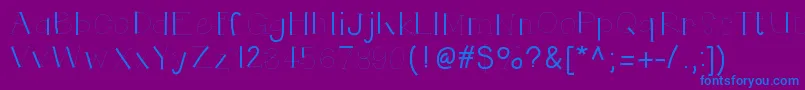 フォントHelloruhdonkulous – 紫色の背景に青い文字