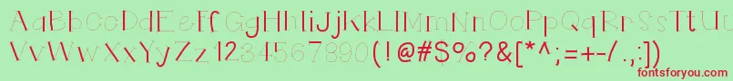 Helloruhdonkulous Font – Red Fonts on Green Background