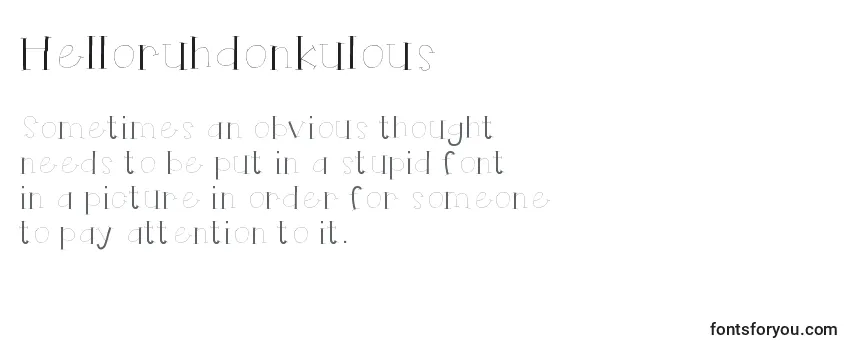 Helloruhdonkulous Font