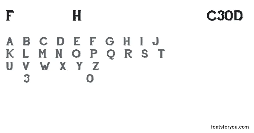 A fonte FontscafeHandshoptypographyC30Demo – alfabeto, números, caracteres especiais