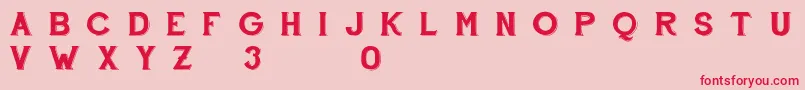 Шрифт FontscafeHandshoptypographyC30Demo – красные шрифты на розовом фоне