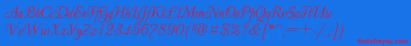 UkDecor Font – Red Fonts on Blue Background