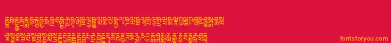 Tibetanmachineweb6 Font – Orange Fonts on Red Background