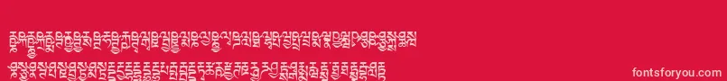 Tibetanmachineweb6 Font – Pink Fonts on Red Background