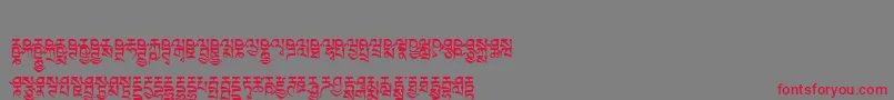 Tibetanmachineweb6 Font – Red Fonts on Gray Background