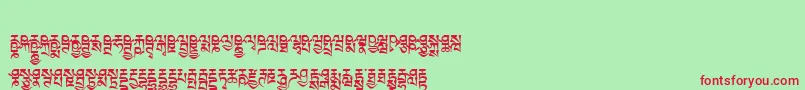 Tibetanmachineweb6 Font – Red Fonts on Green Background