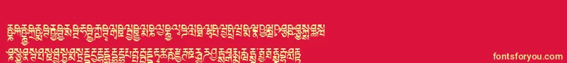 Tibetanmachineweb6 Font – Yellow Fonts on Red Background