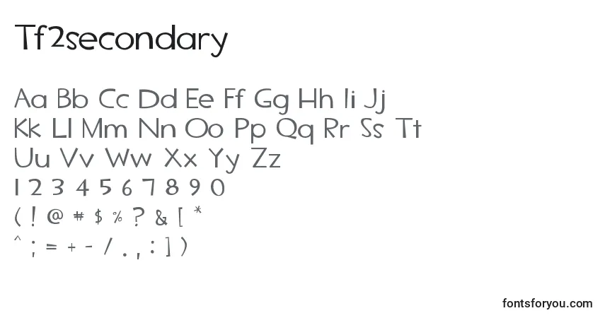 Schriftart Tf2secondary – Alphabet, Zahlen, spezielle Symbole
