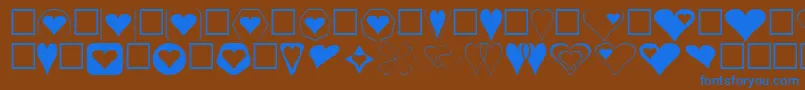 Шрифт HeartsFor3DFx – синие шрифты на коричневом фоне