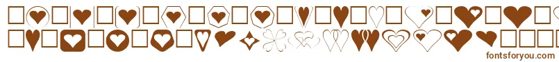 Fonte HeartsFor3DFx – fontes marrons em um fundo branco
