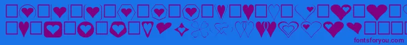 HeartsFor3DFx Font – Purple Fonts on Blue Background