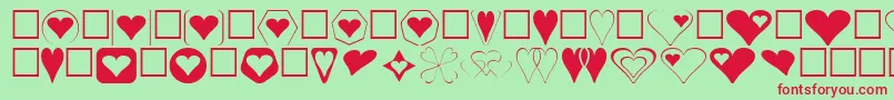 HeartsFor3DFx Font – Red Fonts on Green Background