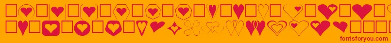 HeartsFor3DFx Font – Red Fonts on Orange Background