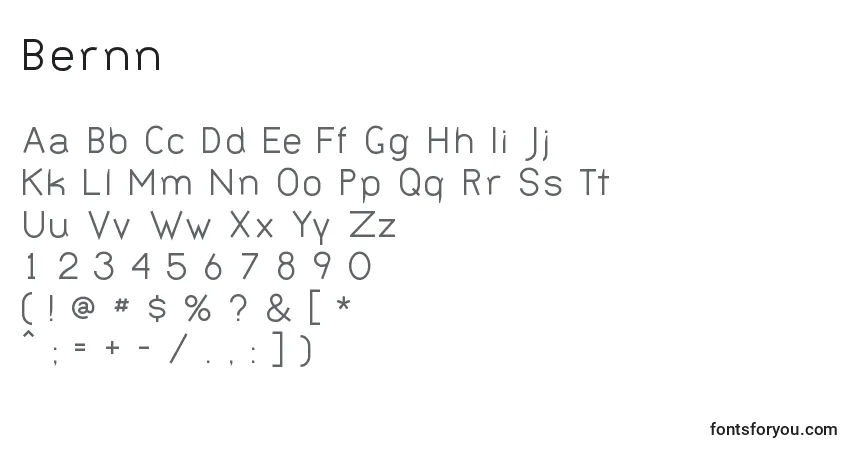 Шрифт Bernn – алфавит, цифры, специальные символы