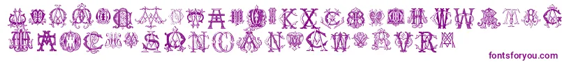 IntellectaMonogramsRandomSamplesFive-Schriftart – Violette Schriften auf weißem Hintergrund