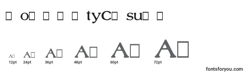 NobilityCasual Font Sizes
