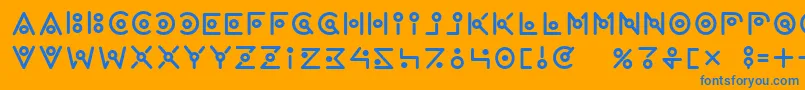 Wearealien Font – Blue Fonts on Orange Background