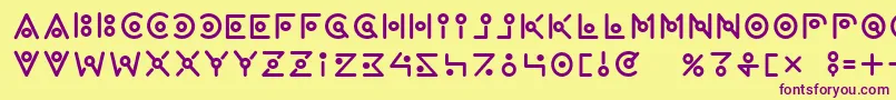 Wearealien Font – Purple Fonts on Yellow Background