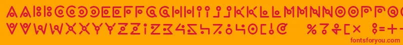 Wearealien Font – Red Fonts on Orange Background