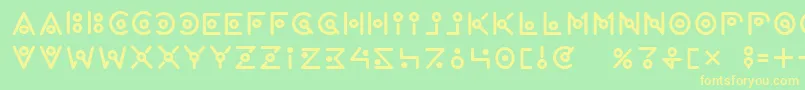 Wearealien Font – Yellow Fonts on Green Background