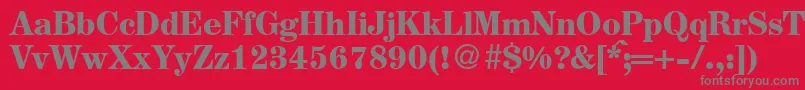 AugustmediumdbBold-Schriftart – Graue Schriften auf rotem Hintergrund