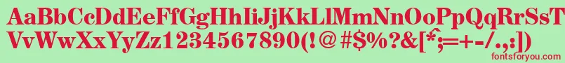 AugustmediumdbBold Font – Red Fonts on Green Background