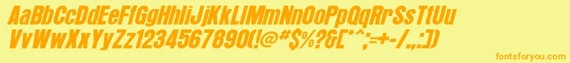 ArroyoItalic-Schriftart – Orangefarbene Schriften auf gelbem Hintergrund