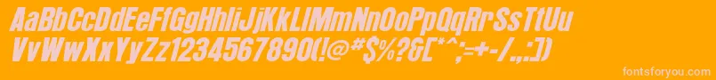 ArroyoItalic-Schriftart – Rosa Schriften auf orangefarbenem Hintergrund