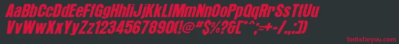 フォントArroyoItalic – 黒い背景に赤い文字