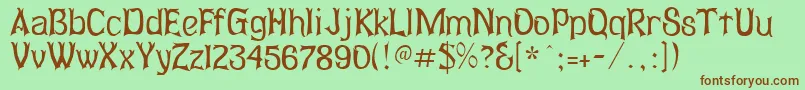 AbagailRegular Font – Brown Fonts on Green Background