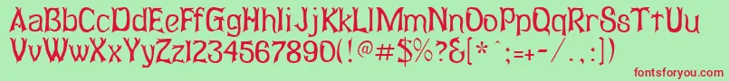 AbagailRegular Font – Red Fonts on Green Background