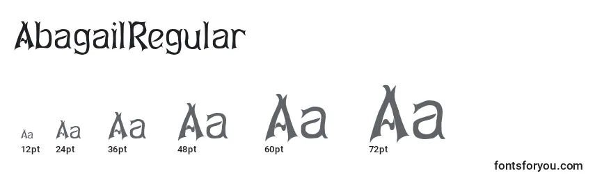 Размеры шрифта AbagailRegular