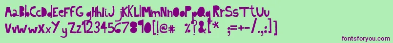 IndietronicaLight-Schriftart – Violette Schriften auf grünem Hintergrund