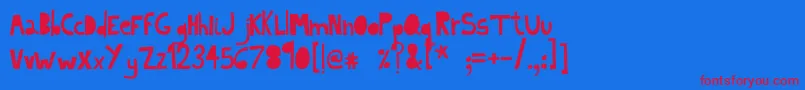 IndietronicaLight-Schriftart – Rote Schriften auf blauem Hintergrund