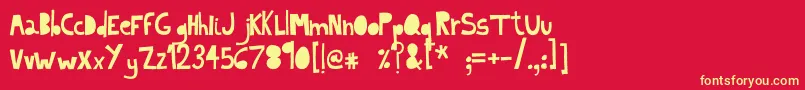 フォントIndietronicaLight – 黄色の文字、赤い背景