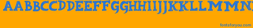 Kabupaten Font – Blue Fonts on Orange Background