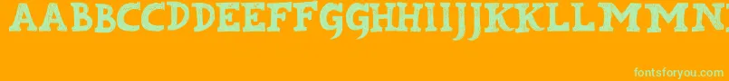 Kabupaten Font – Green Fonts on Orange Background
