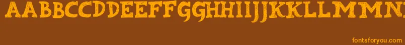 Kabupaten Font – Orange Fonts on Brown Background