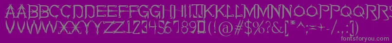 フォントSoulOfHolitter – 紫の背景に灰色の文字