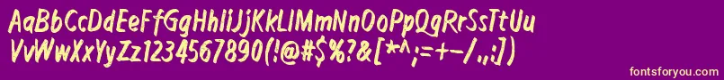 RightToRemainSilent Font – Yellow Fonts on Purple Background